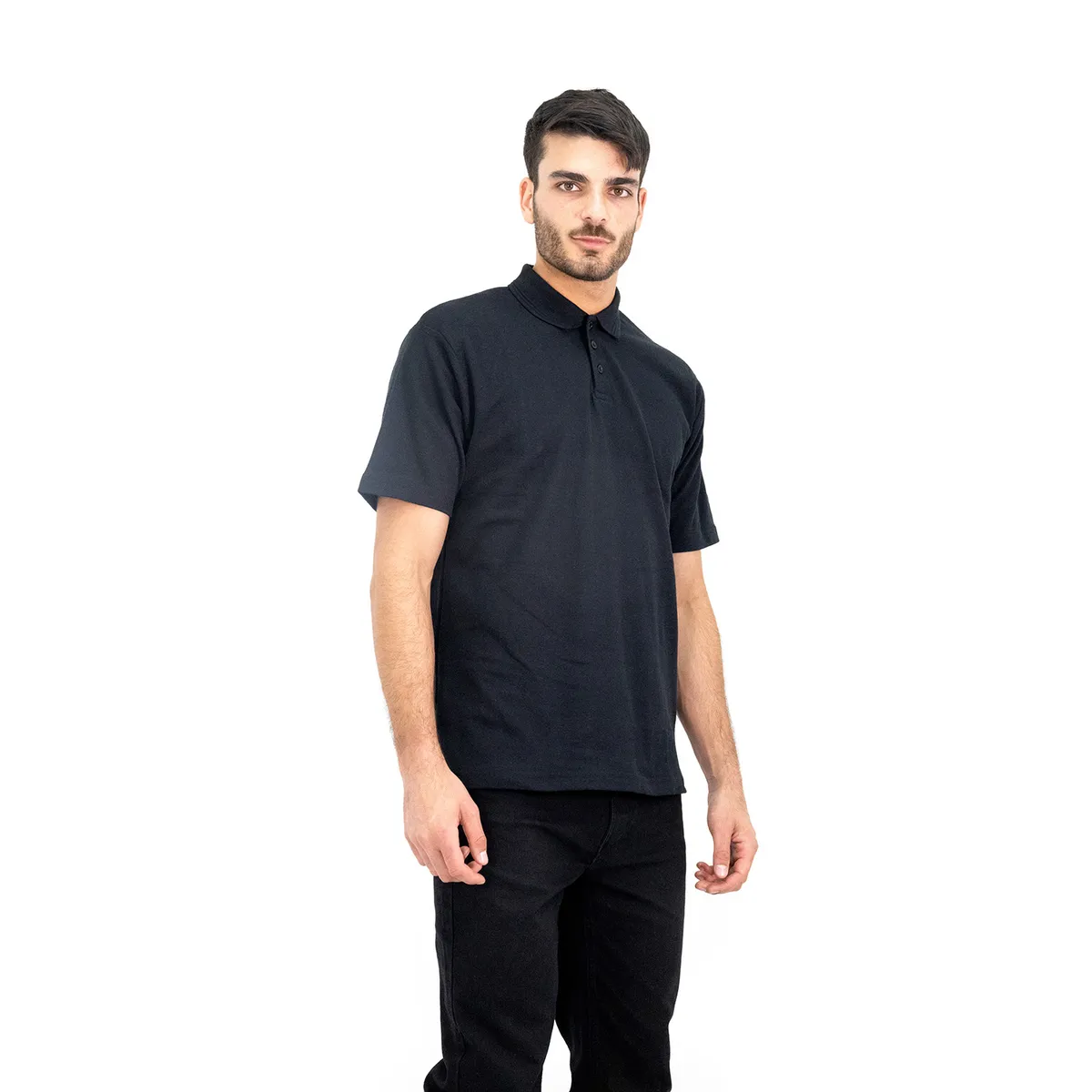 QUEBEC - Polera Pique Quebec Manga Corta Negro Hombre