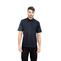 Polera Pique Manga Corta Negro Hombre