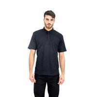 Polera Pique Manga Corta Negro Hombre