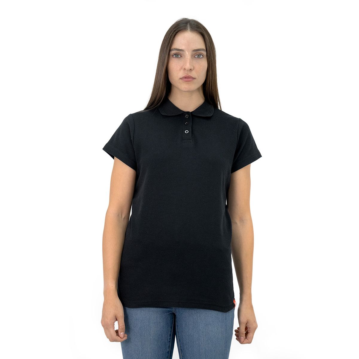 QUEBEC - Polera Pique Quebec Manga Corta Negro Mujer