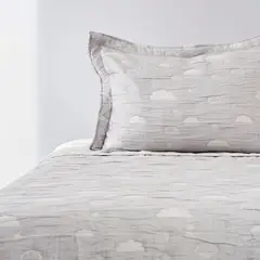 NINA HERRERA - Cubrecama Jacquard Cloud Gris 1,5 Plaza