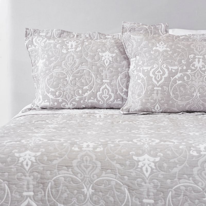 NINA HERRERA - Cubrecama Jacquard Luberon Gris King