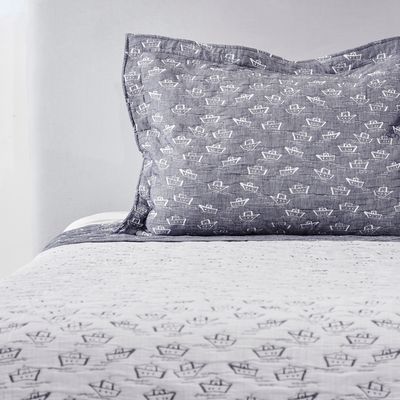 Imagen 2 del producto Cubrecama Jacquard Barquito Azul 1,5 Plaza