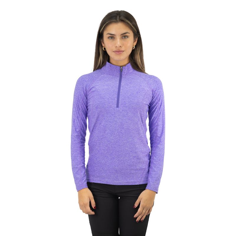HARDWORK - Polera Dry Fit Hw Manga Larga Mujer Lila
