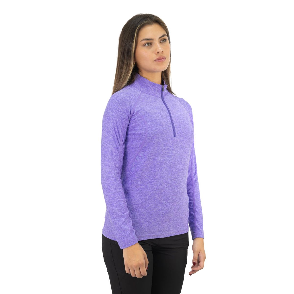 HARDWORK - Polera Dry Fit HW Manga Larga Mujer Lila