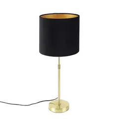 HB LEDS - Lámpara de Mesa Varella Con Pantalla E-27 Dorado
