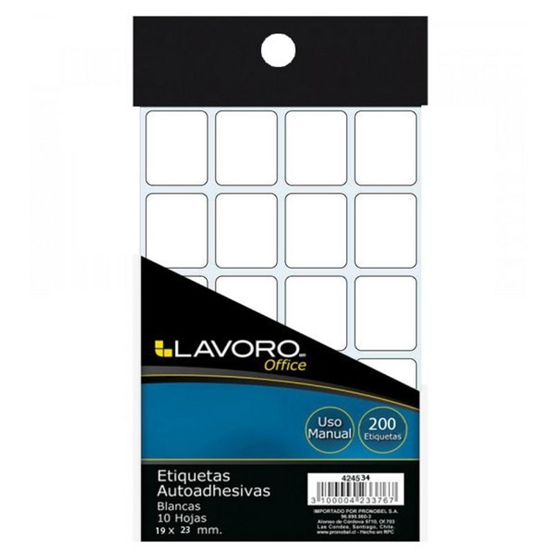 LAVORO - Etiqueta adhesiva blanca 19x23mm 200 unidades