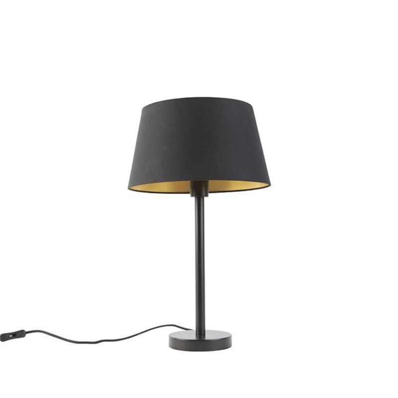 HB LEDS - Lámpara de Mesa Leonor Con Pantalla E-27 Negro