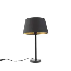 HB LEDS - Lámpara de Mesa Leonor Con Pantalla E-27 Negro