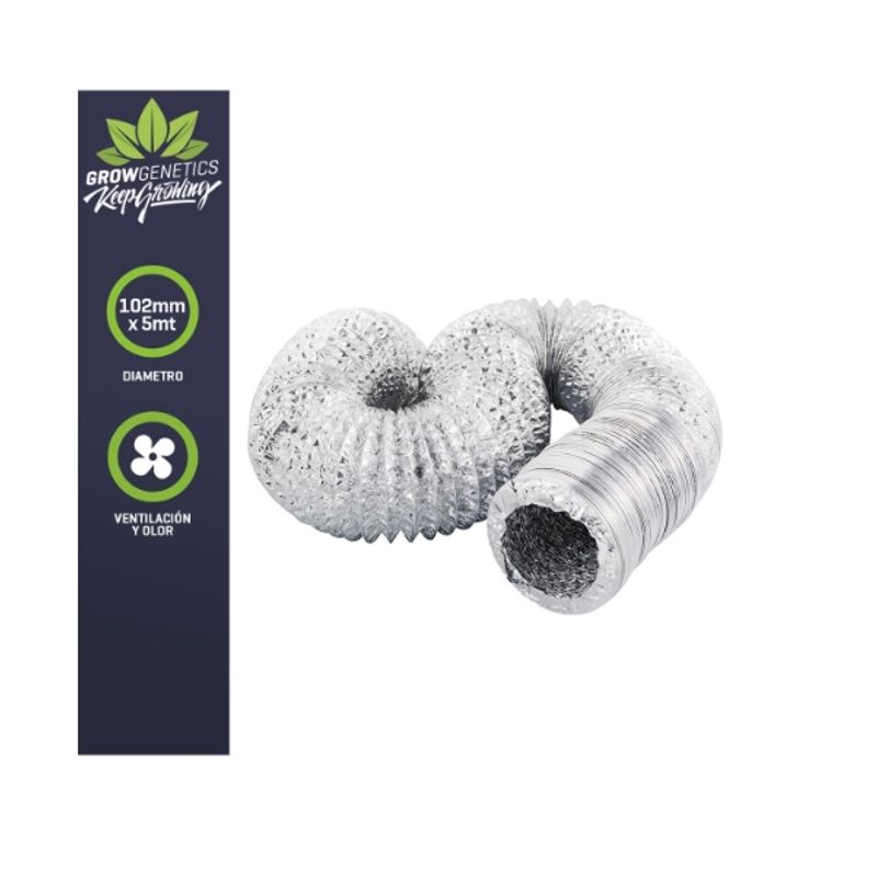GROW GENETICS - Tubo Aluminio Flexible 102mm X 5mt - Grow Genetics