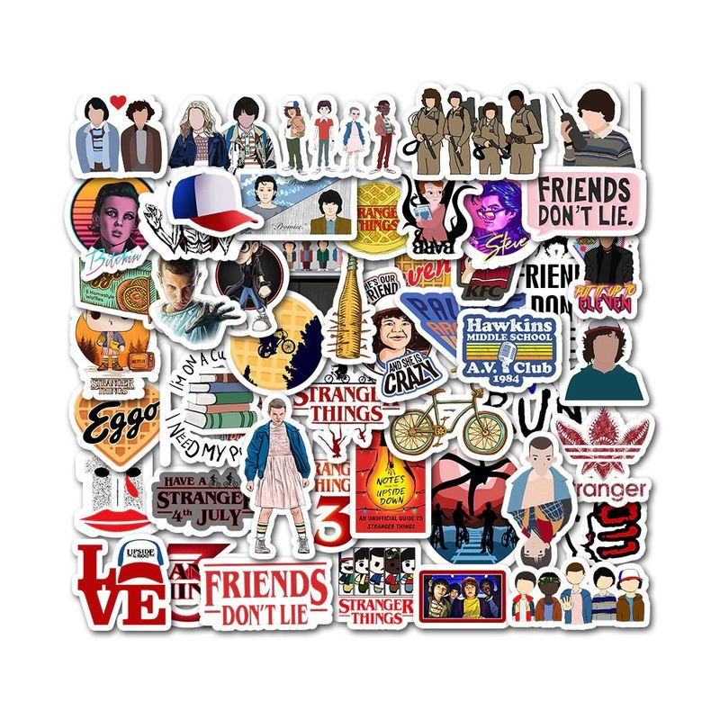 GARSIL - 50 Stickers Stranger Things - Etiquetas Autoadhesivas - A1