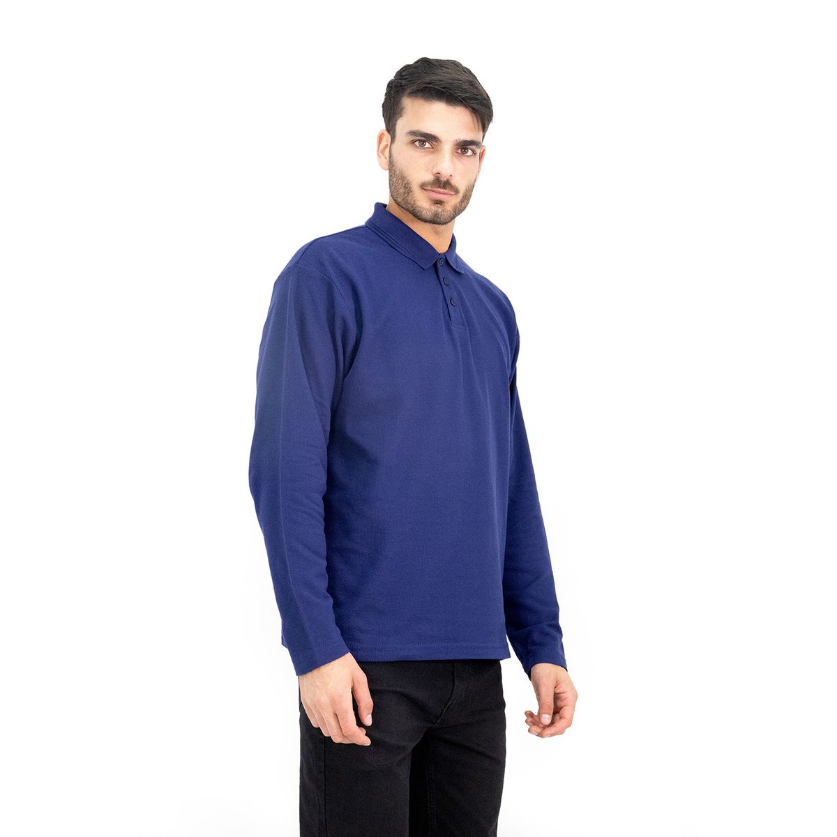 QUEBEC - Polera Pique Quebec Manga Larga Azul Hombre