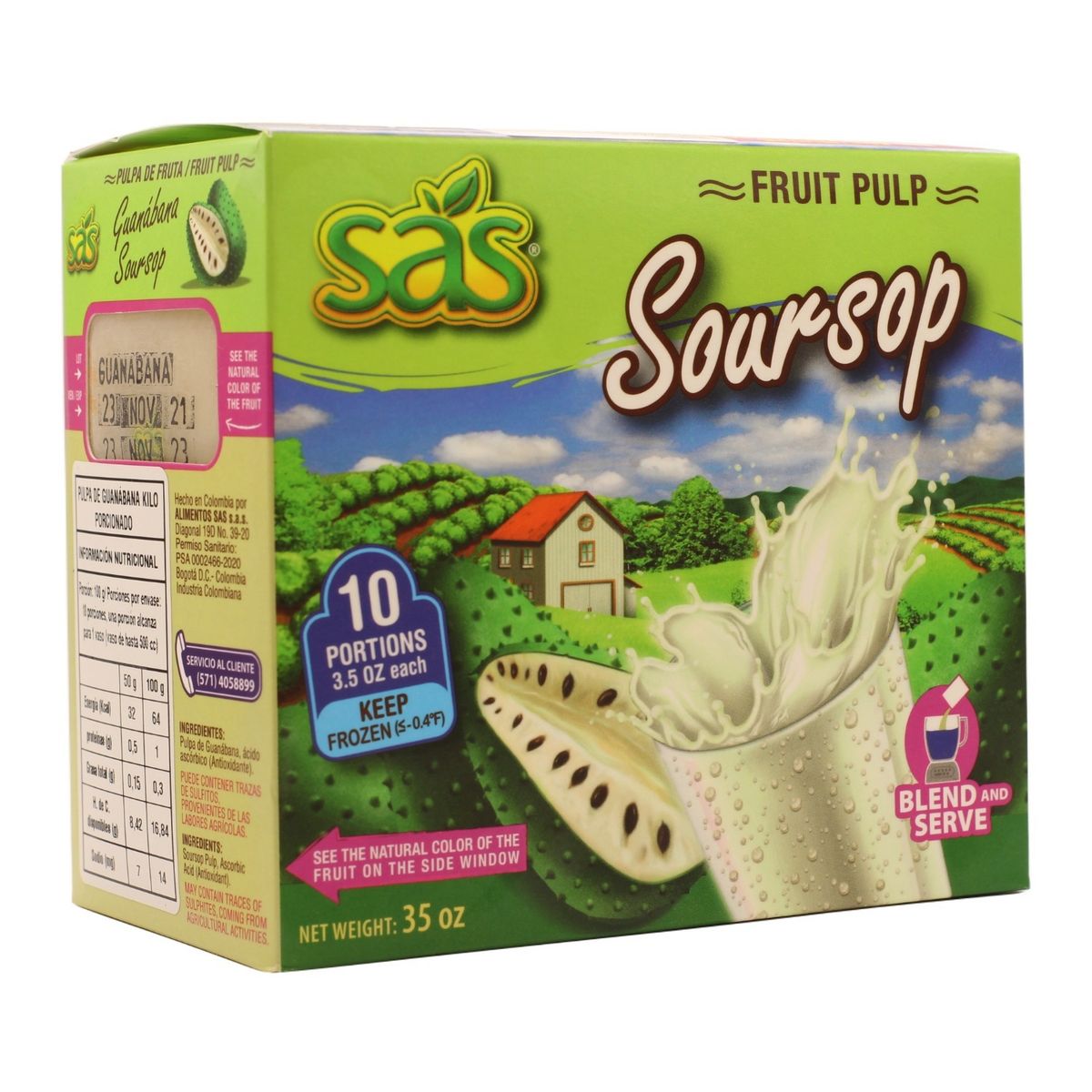 SAS - Pulpa natural de Guanabana - 1 kilo