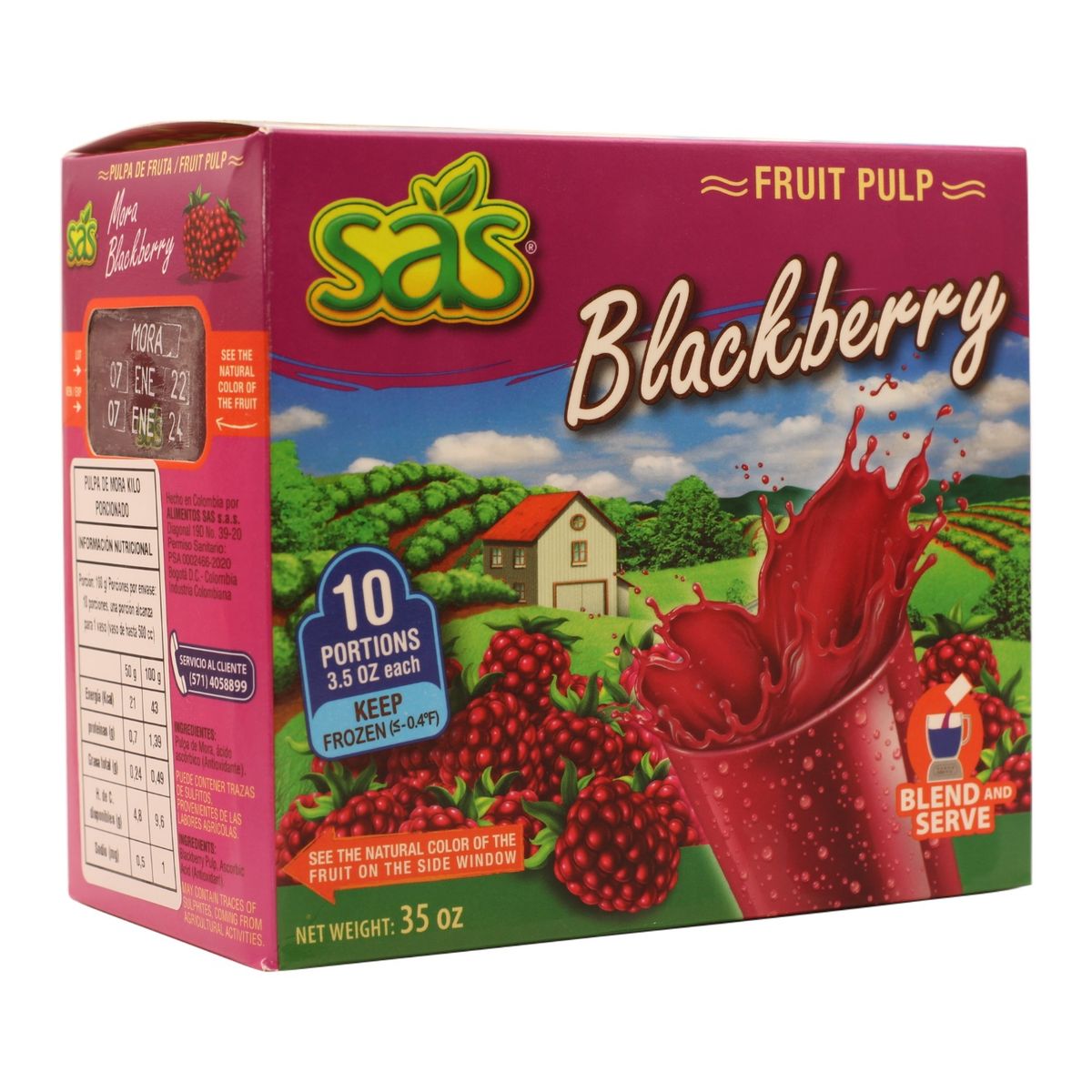 SAS - Pulpa natural de Mora - 1 kilo