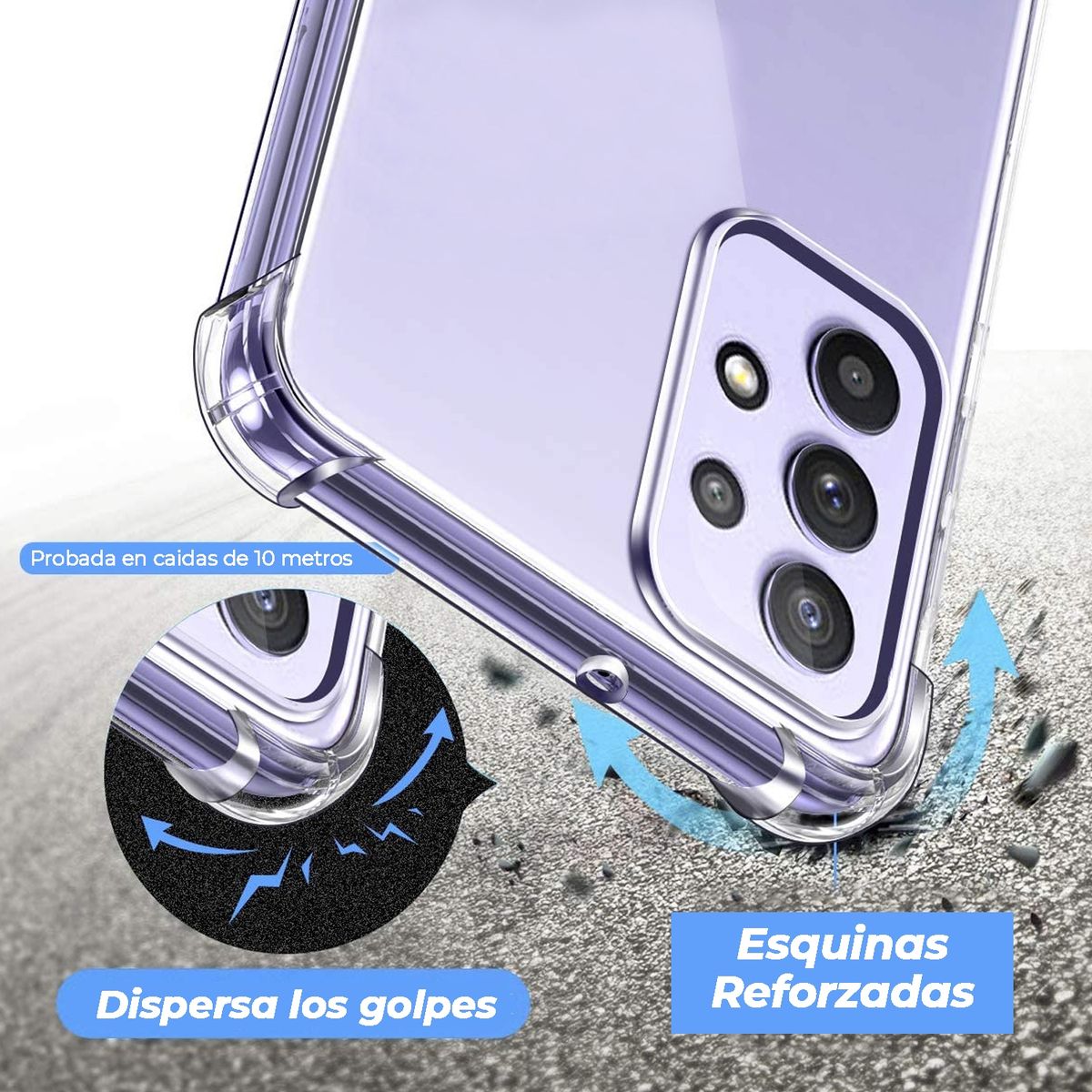 XUNDD - Carcasa para Samsung A72 Transparente Reforzada