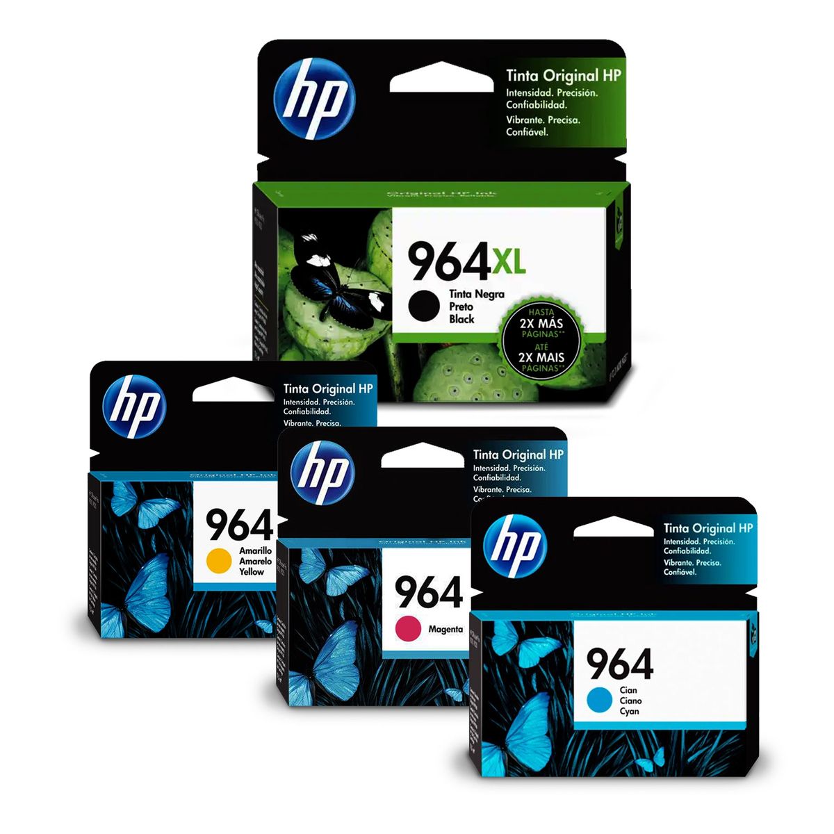 HP - 4 Tintas Hp 964xl Bk 964 Cmy Genuinas 9010 9020 C/iva