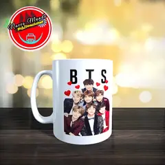 GENERICO - TAZA BLANCA DE BTS CON FIRMAS