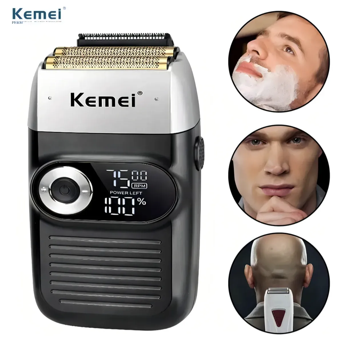 KEMEI - Máquina afeitadora Kemei KM-2026 negra 110V240V