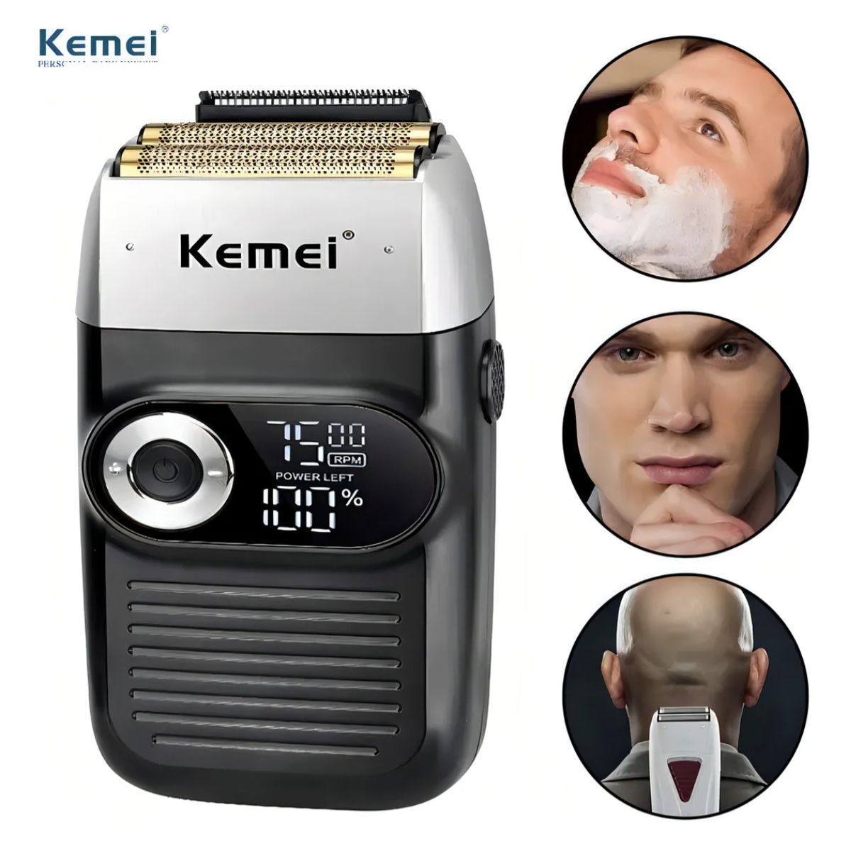 KEMEI - Máquina afeitadora Kemei KM-2026 negra 110V240V