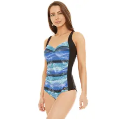 H2O WEAR - Traje de Baño Entero Mujer Control Hebilla Turquesa - Azul