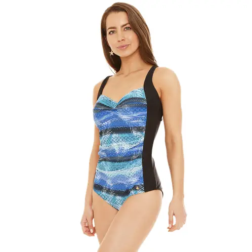 H2O WEAR - Traje de Baño Entero Mujer Control Hebilla Turquesa - Azul