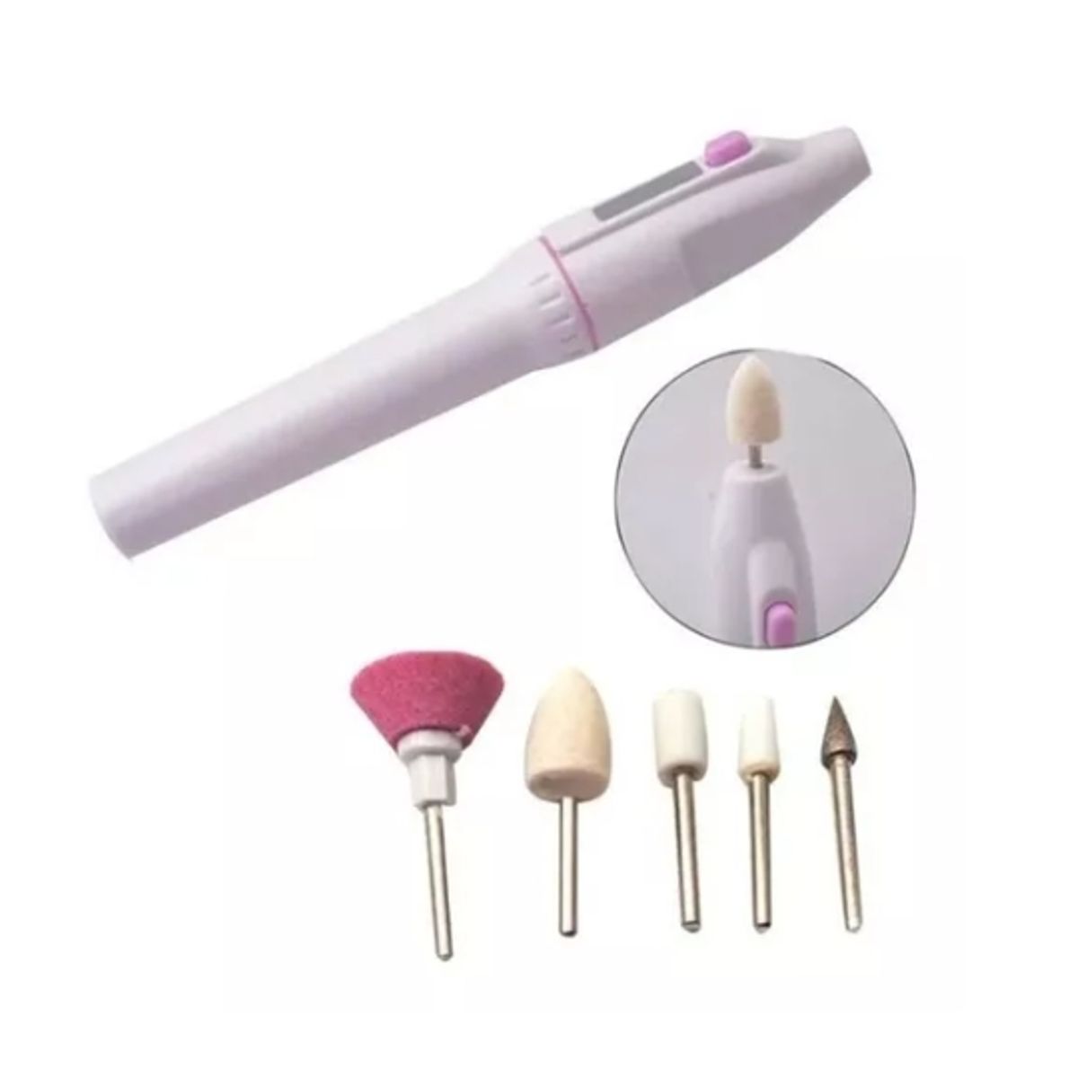 GENERICO - Set Manicure Mini Torno Uñas Pedicure 5 Piezas