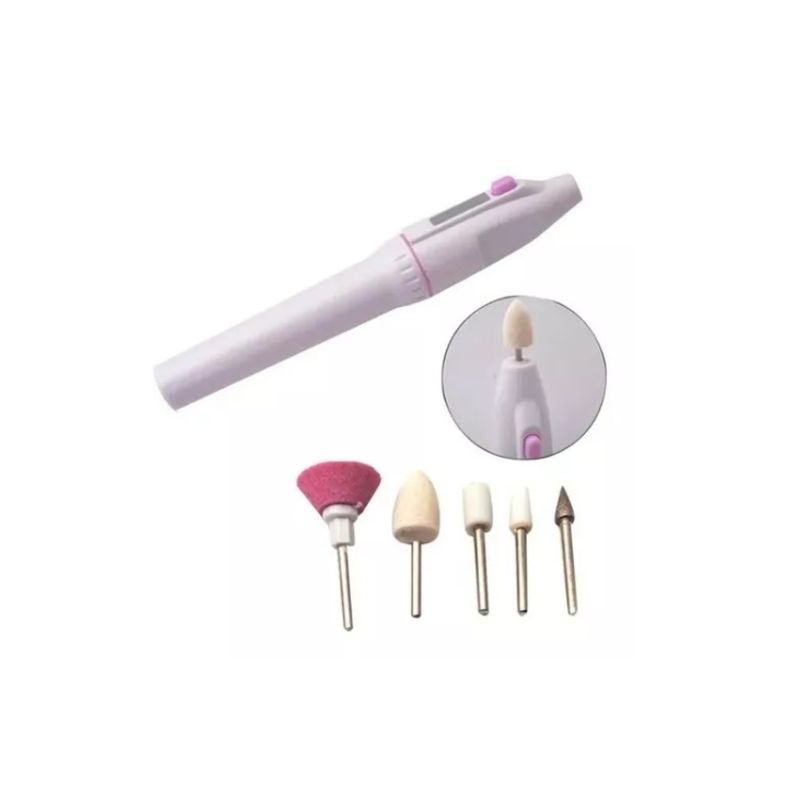 GENERICO - Set Manicure Mini Torno Uñas Pedicure 5 Piezas
