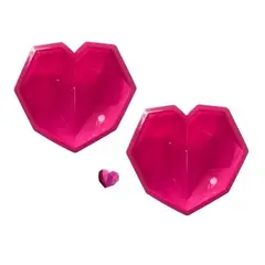 GENERICO - 2 Molde Corazon Diamante fucsia Molde De Silicona Corazón Chocolate