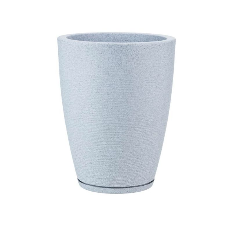FLORIDIS - MACETERO FLORIDIS GRIS CLARO AMSTERDAM 44CM ALTO CON PLATO