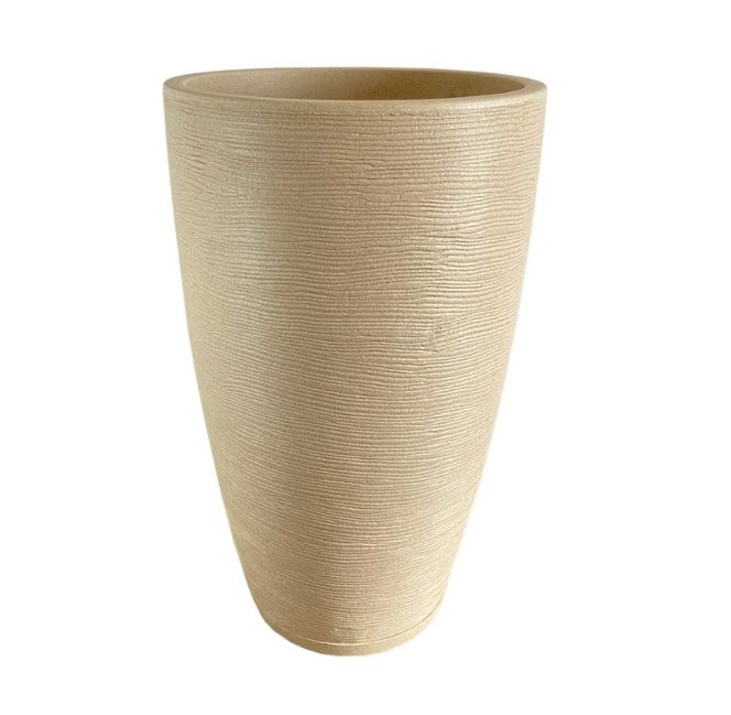 MACETERO BEIGE AMSTERDAM 65 CM ALTO CON PLATO