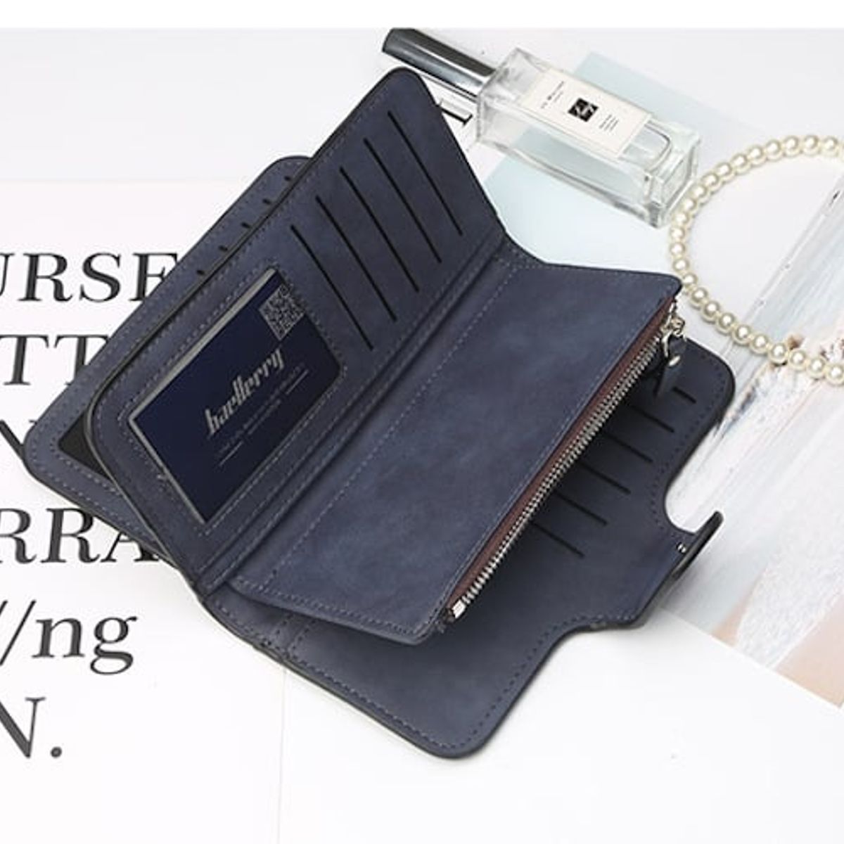 BAELLERRY - Billetera Larga Cuero Pu Lujo Moda Casual Mujer Baellerry