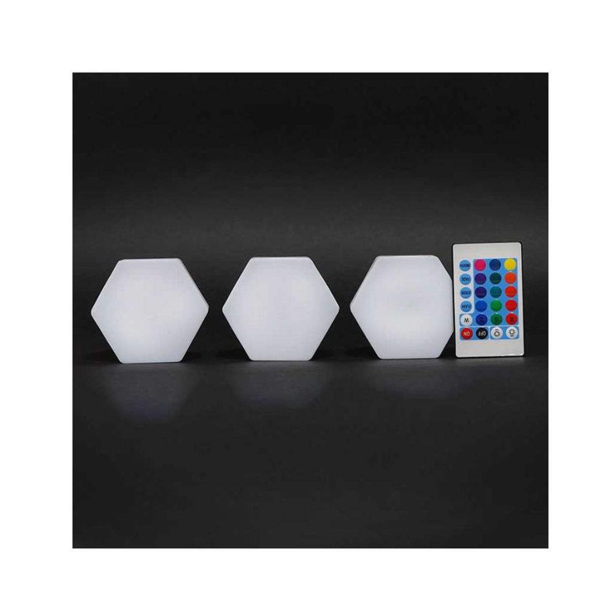 GENERICO - Set 3 Luces Lampara Led Hexagonales con Control Remoto