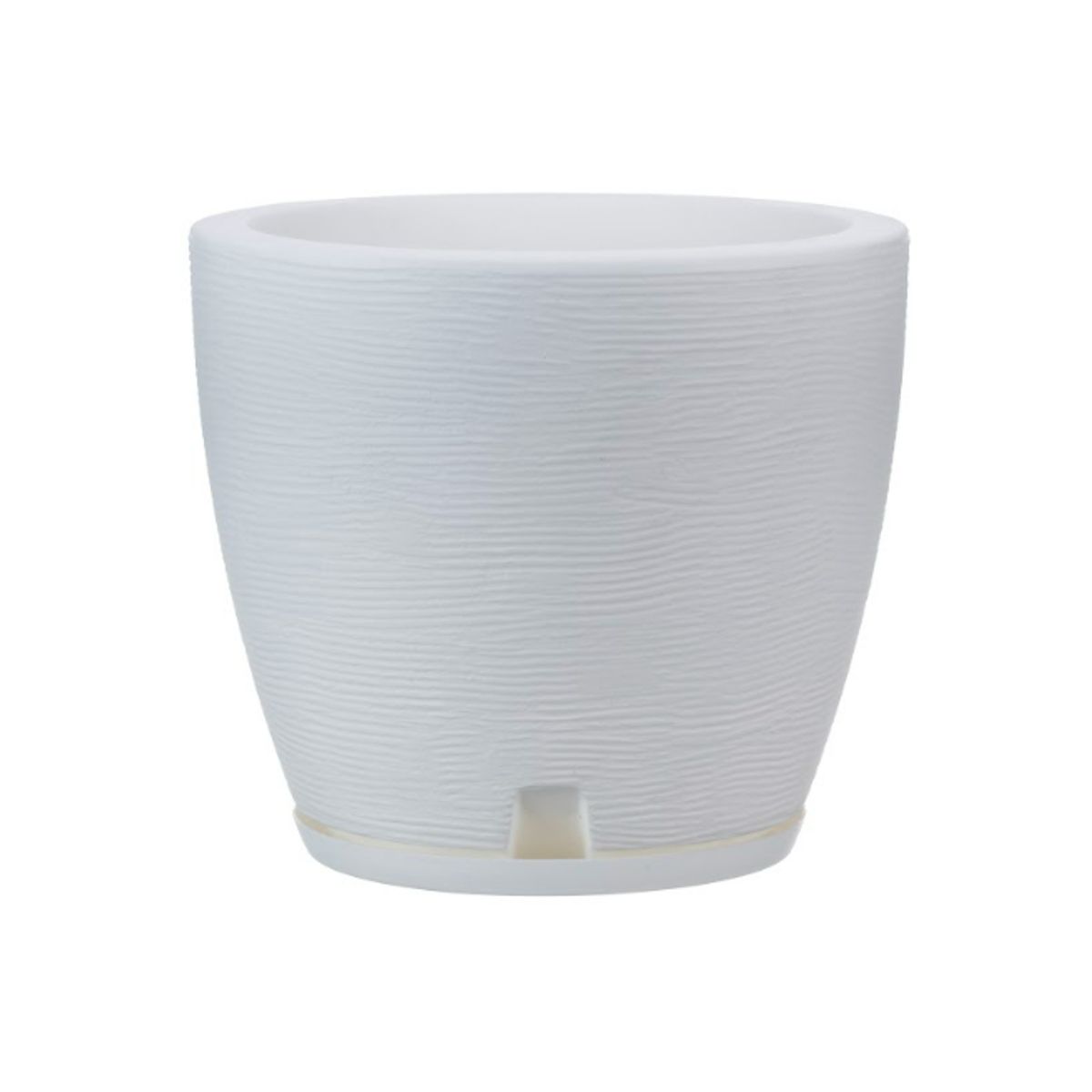 FLORIDIS - MACETERO FLORIDIS BLANCO AMSTERDAM 28CM ALTO CON PLATO