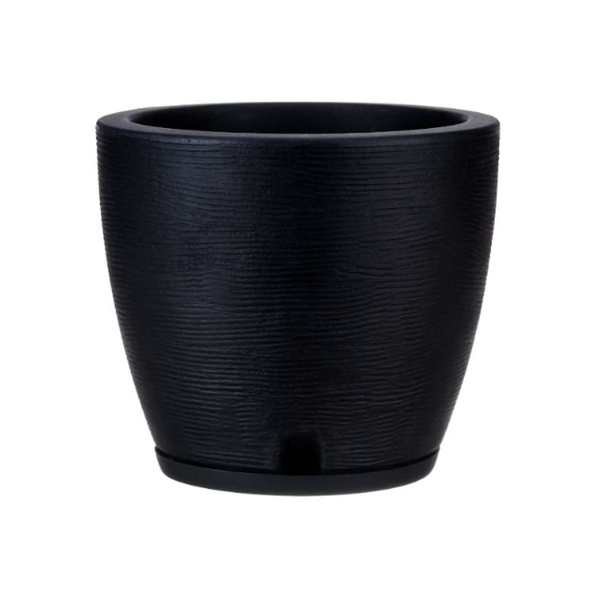 FLORIDIS - MACETERO FLORIDIS NEGRO AMSTERDAM 28CM ALTO CON PLATO