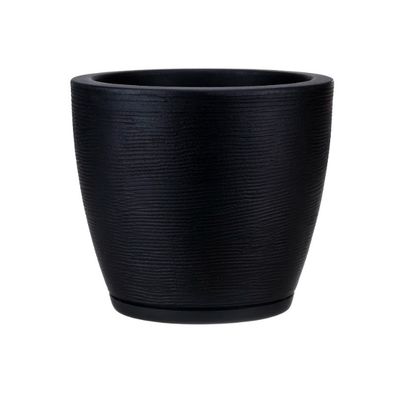 Imagen 2 del producto MACETERO NEGRO AMSTERDAM 28CM ALTO CON PLATO