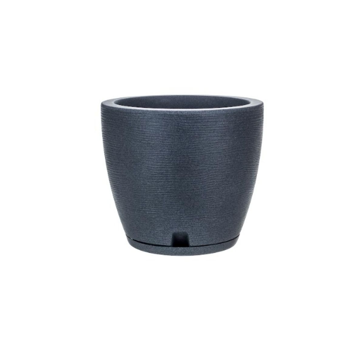 FLORIDIS - MACETERO FLORIDIS GRAFITO AMSTERDAM 28CM ALTO CON PLATO