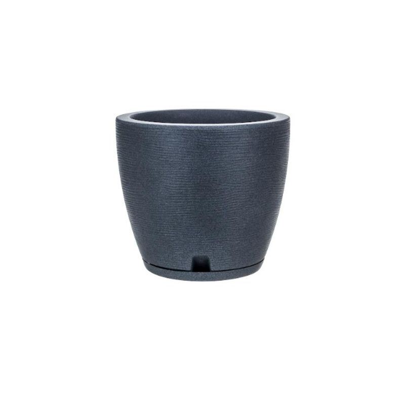 FLORIDIS - MACETERO FLORIDIS GRAFITO AMSTERDAM 28CM ALTO CON PLATO
