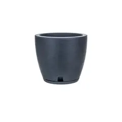 FLORIDIS - MACETERO GRAFITO AMSTERDAM 28CM ALTO CON PLATO