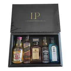 JACK DANIELS - 5 Miniaturas Licores Premium 50ml en caja para regalar