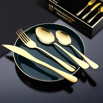 Imagen 2 del producto Set Cuchillería 48 Piezas Cubiertos Acero Inoxidable Dorado-