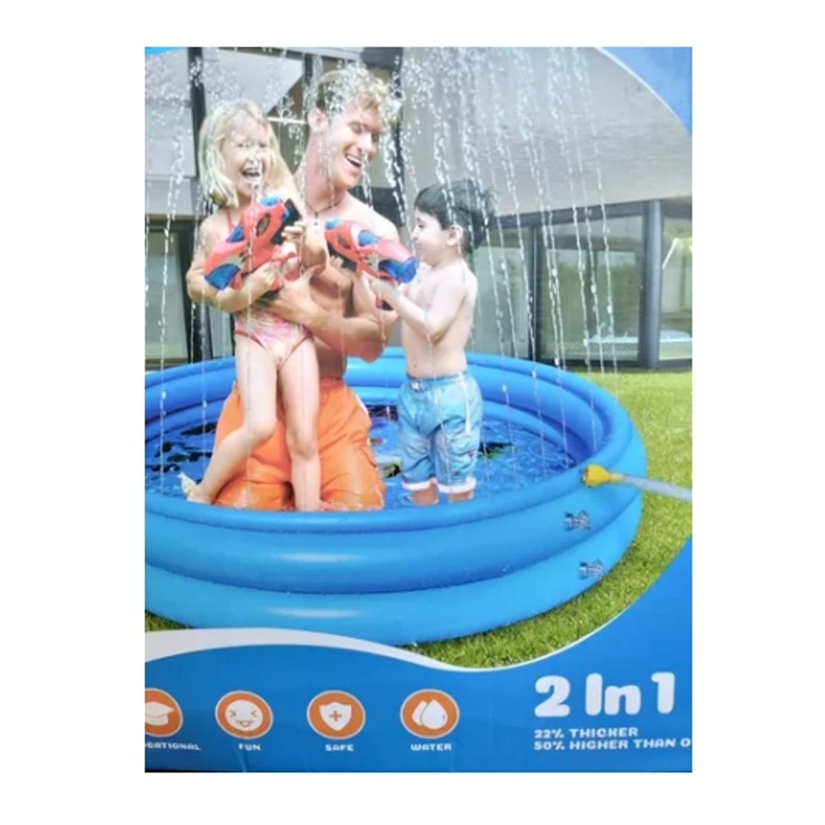GENERICO - Piscina Inflable Rociadora Redonda 152cm Niños 306 Jp Ideas