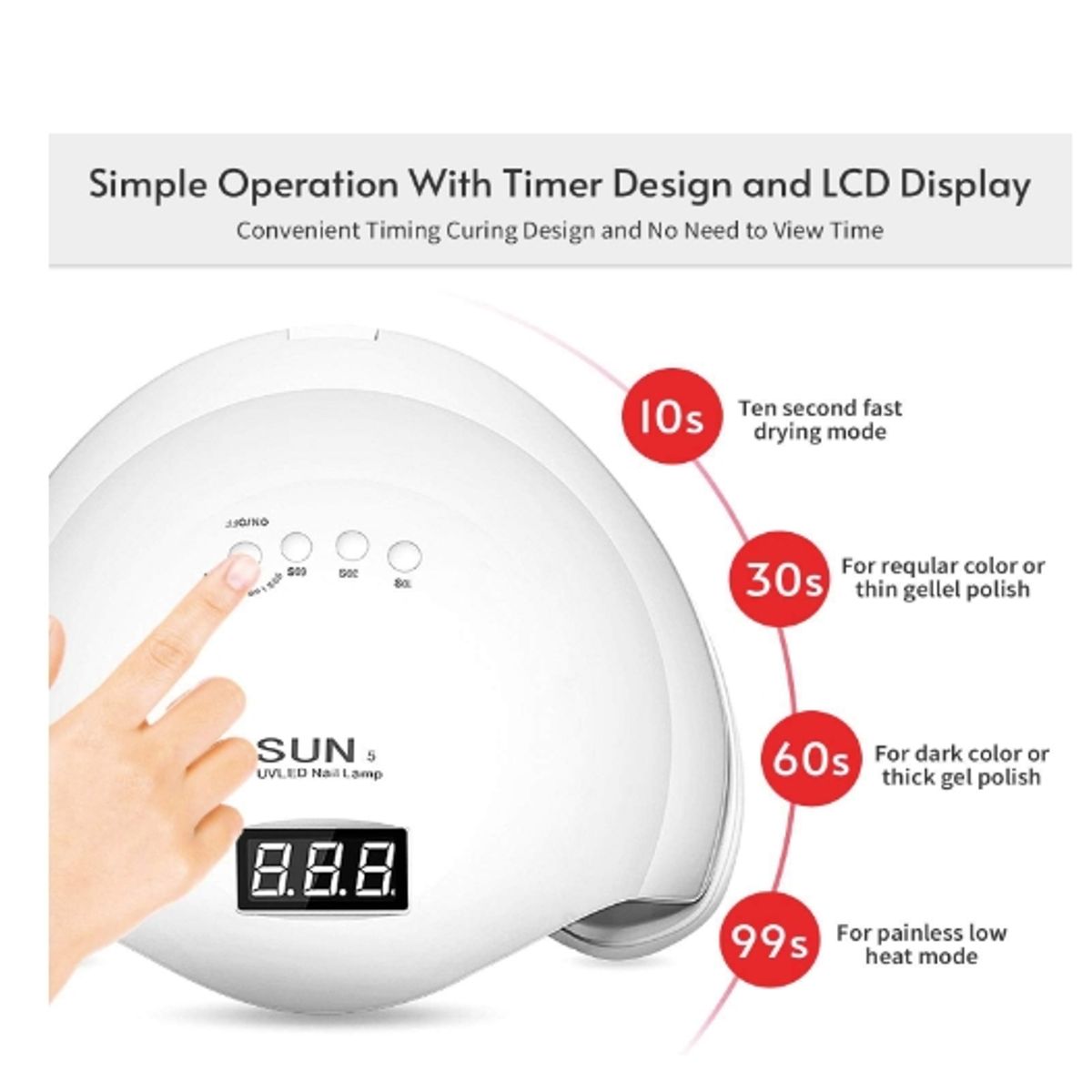 GENERICO - Lampara Led Uv Secador Uv Lampara Manicure Secador Uñas 48w