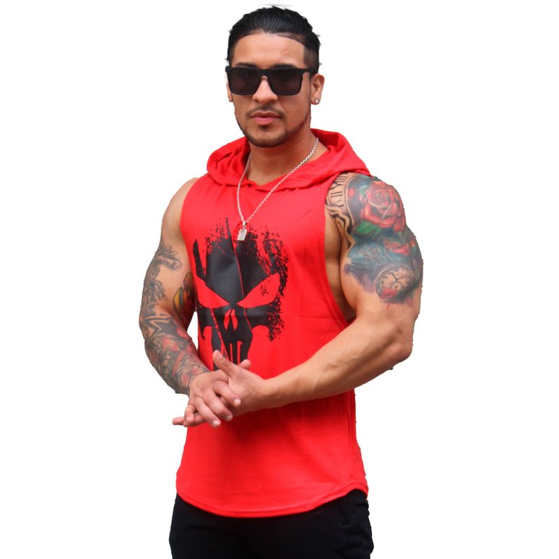 ADEMAN - Polera Musculosa The Punisher Rojo