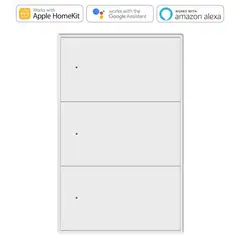 ZEMISMART - Interruptor Inteligente Triple Sin Neutro Blanco HomeKit Alexa