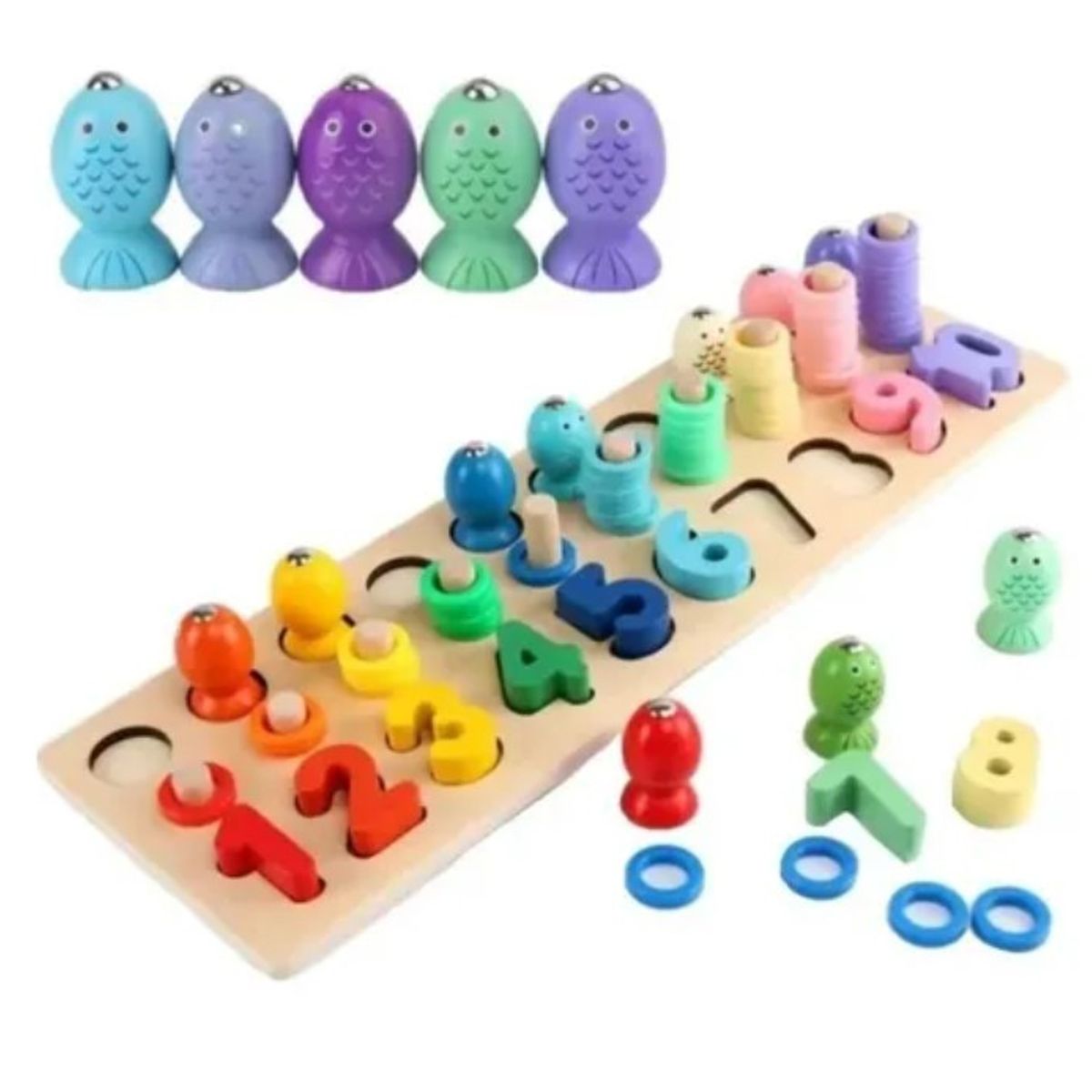 GENERICO - Puzzle Madera Matematico de Pesca con Iman