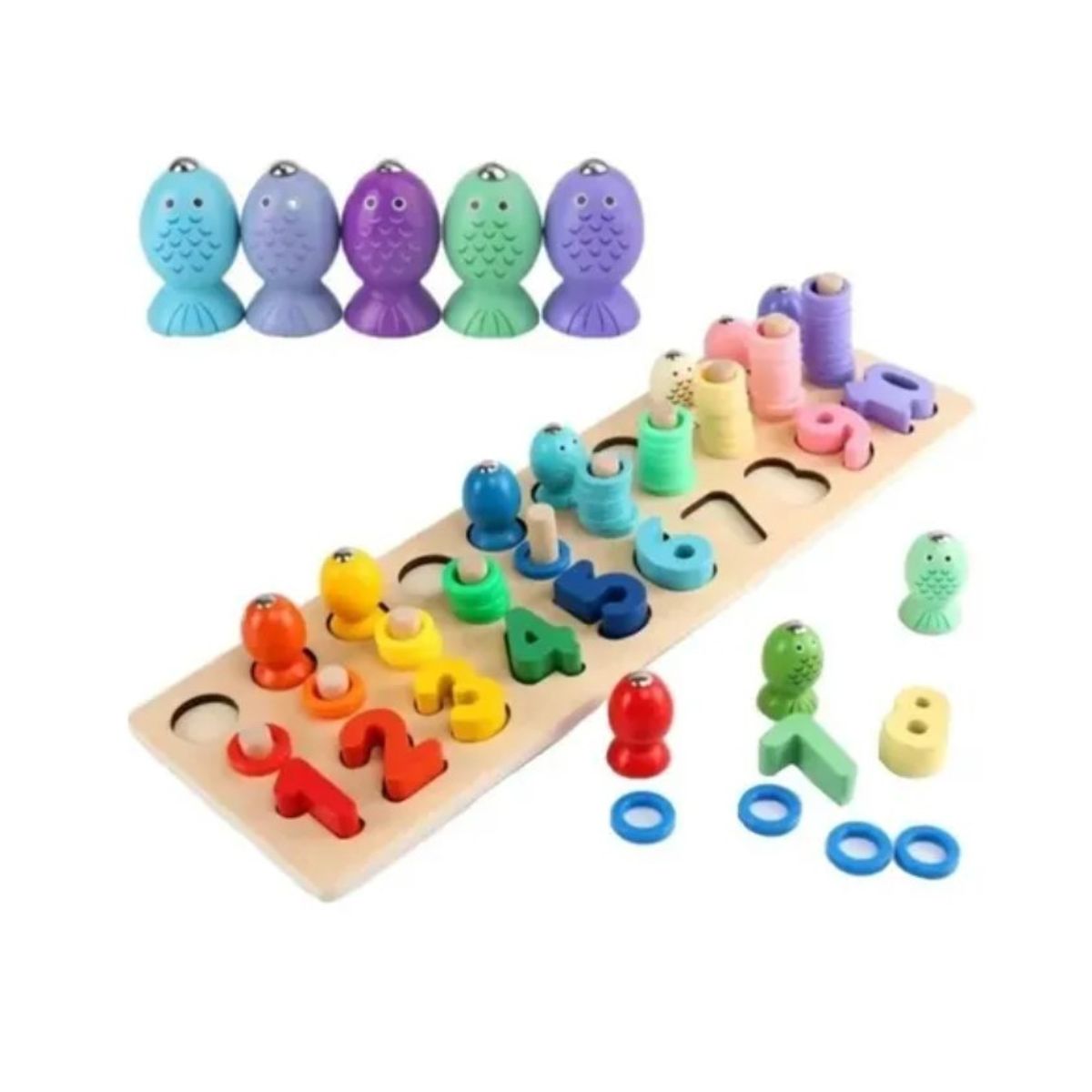 GENERICO - Puzzle Madera Matematico de Pesca con Iman