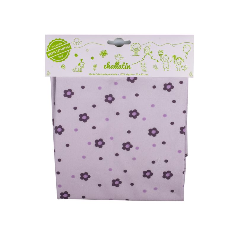 CHALLATIN - Pack Manta Estampada Tuto Grande En Bolsa Lila