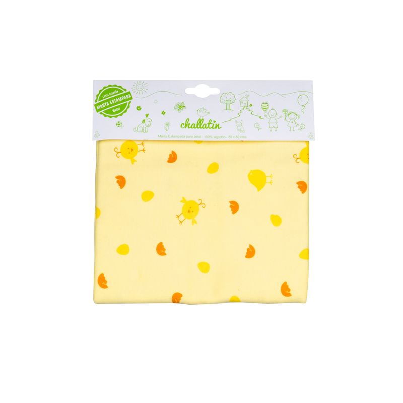 CHALLATIN - Pack Manta Estampada Tuto Grande En Bolsa Amarillo