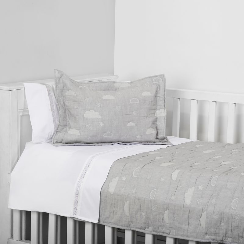 NINA HERRERA - Cubrecama Jacquard Cloud Gris Cuna