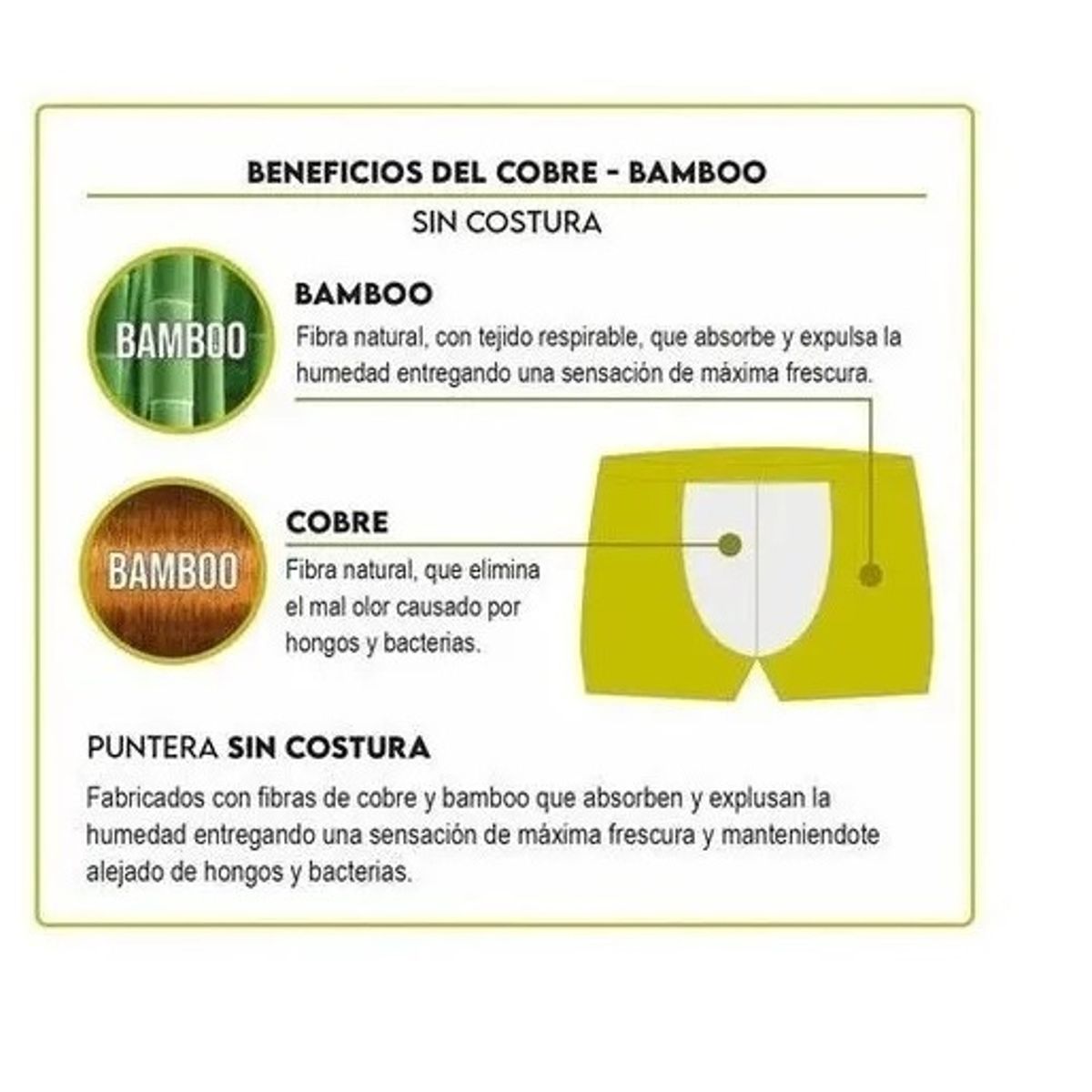 GARSIL - Pack 4 Boxer de Bambu Con Fibra de Cobre Para Hombre - Sin Costuras.